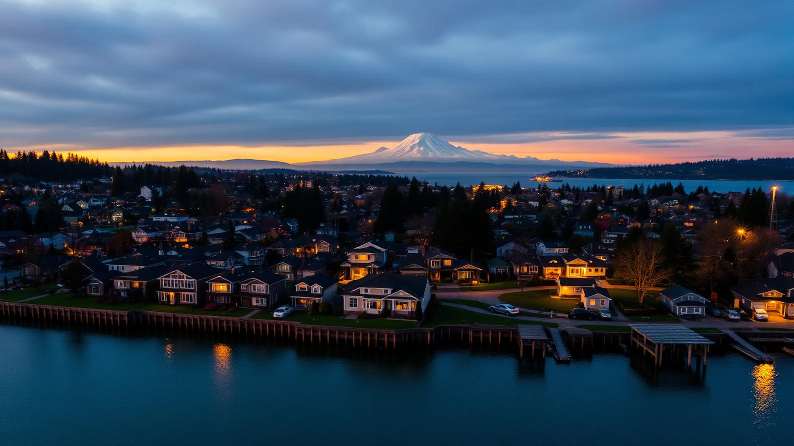 Downtown Everett WA skyline view