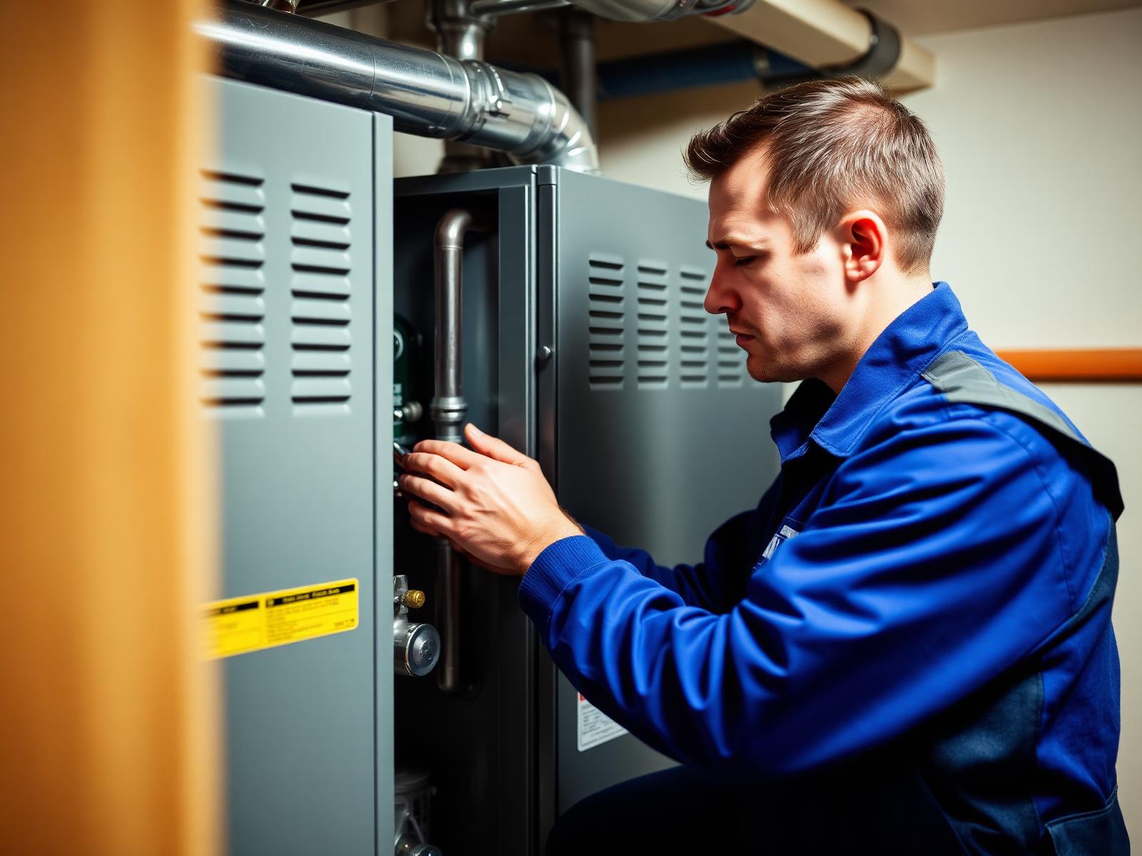 Furnace Everett Pros technician evaluating a furnace system in Everett WA