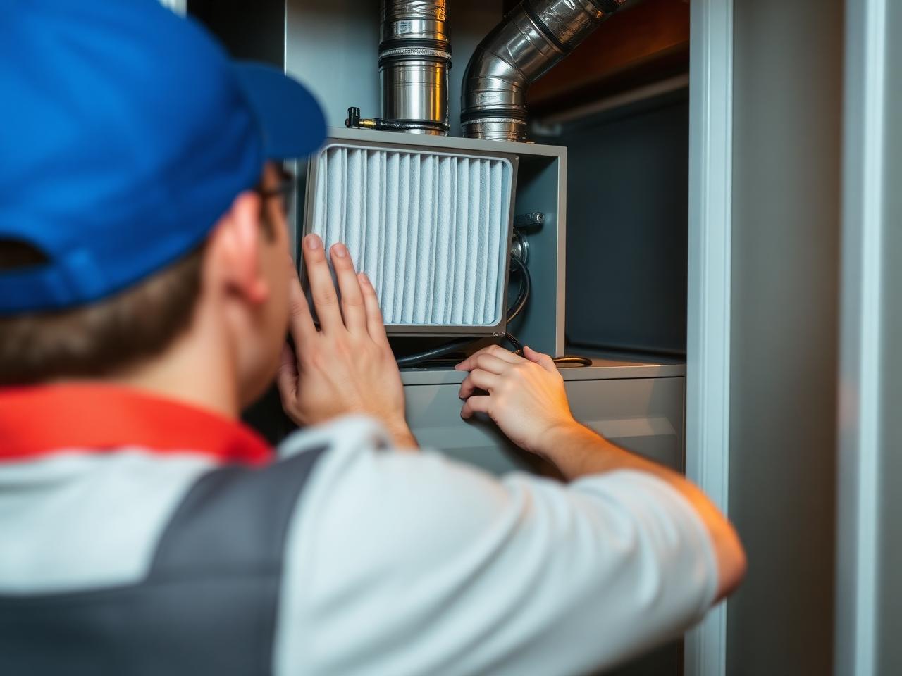 Furnace system being evaluated during a residential service visit in Marysville Washington